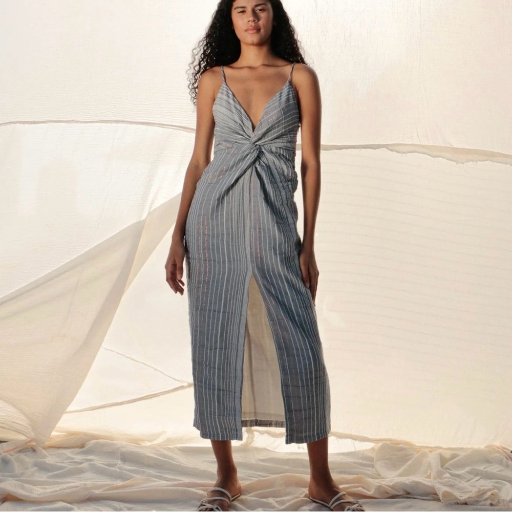 Celia Striped Turkish Cotton Maxi Dress by The Handloom Los Angeles